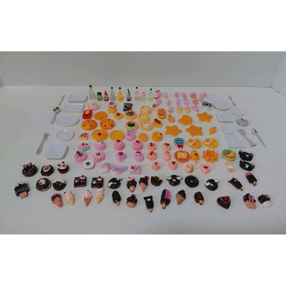 125+ Pcs Random Dollhouse Miniature 1/6 Scale Mini Resin Food Bread Bakery Set